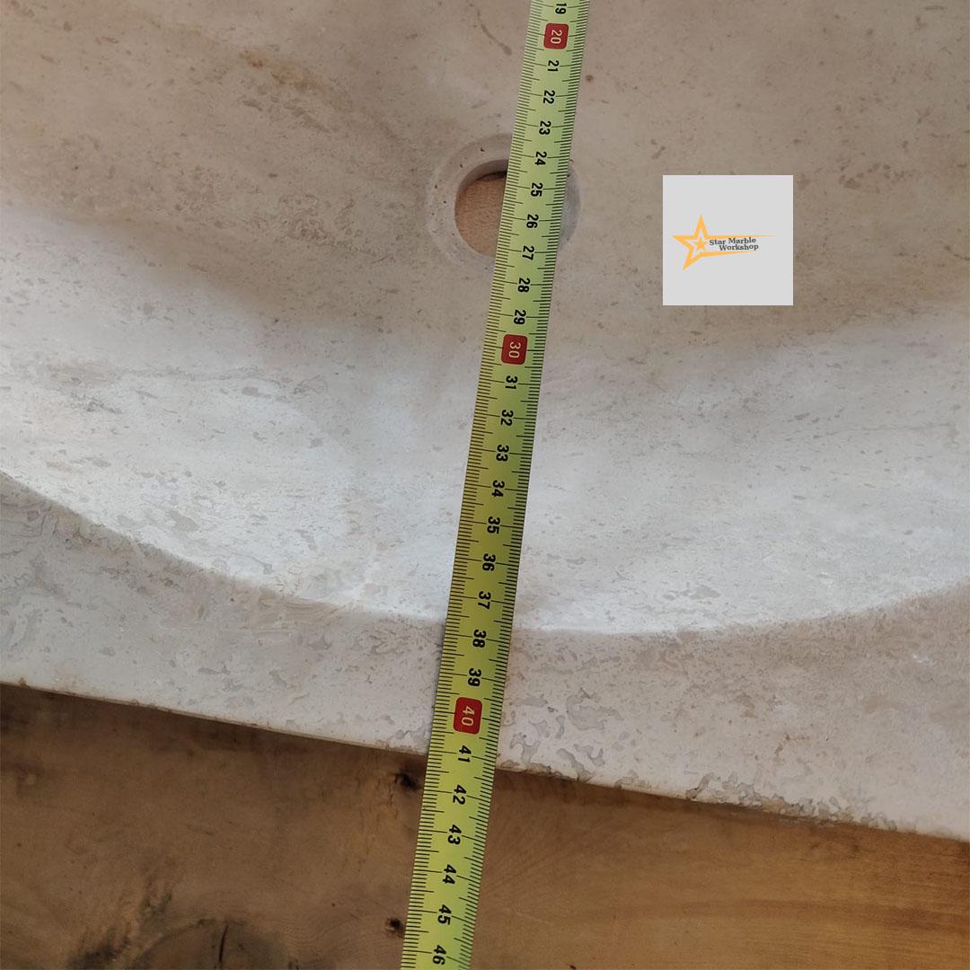 Handmade Travertine Stone Sink – Wall Mounted, Rustic & Modern Bathroom Design