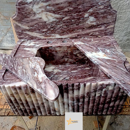 Purple Marble Sink Wall Mounted Sink Farmhouse Sink Toilet Room Sink Hand Carved Marble Sink Counter Top Sink Sink vanity