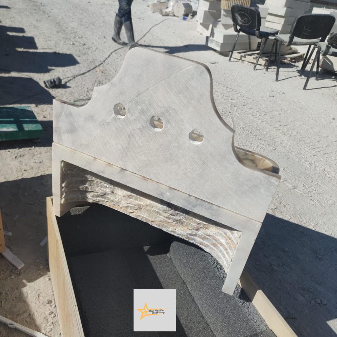 Calacatta Gold Rectangular Sink, Sink With Faucet Hole Farmhouse Sink Powder Room Sink Calacatta Sink  Hand Carved Marble Sink Washbasin