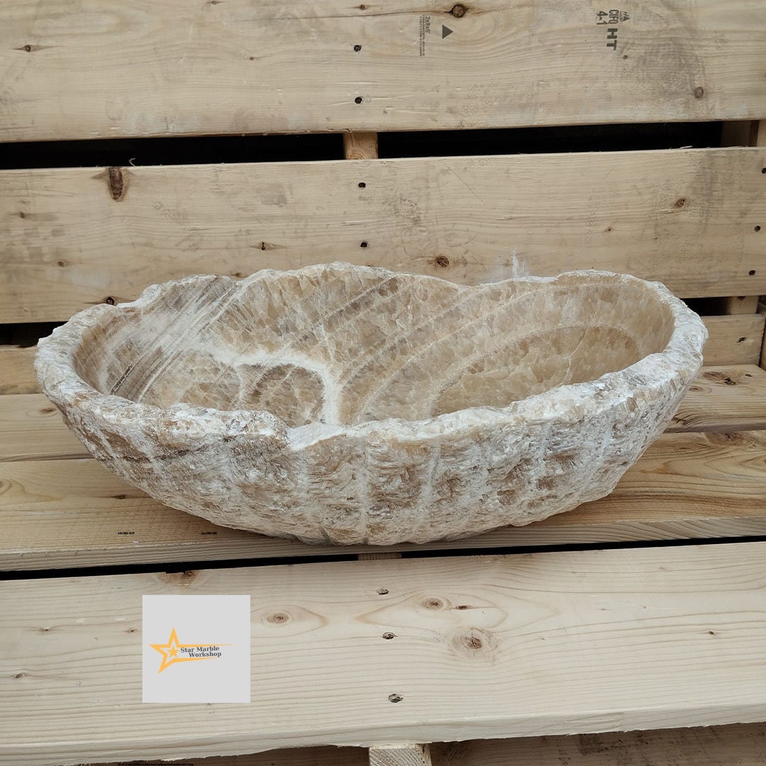 Ready To Ship Onyx Marble Sink Ellipse Sink Farmhouse Sink Powder Room Sink  Countertop Sink  Hand Carved Marble Sink Oval Sink