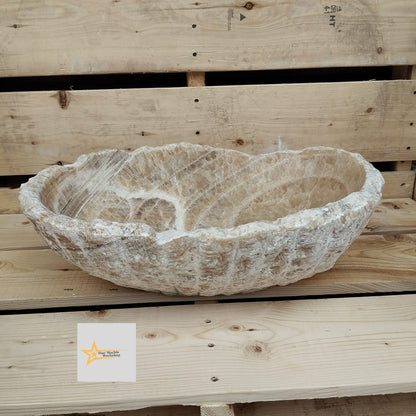 Ready To Ship Onyx Marble Sink Ellipse Sink Farmhouse Sink Powder Room Sink  Countertop Sink  Hand Carved Marble Sink Oval Sink