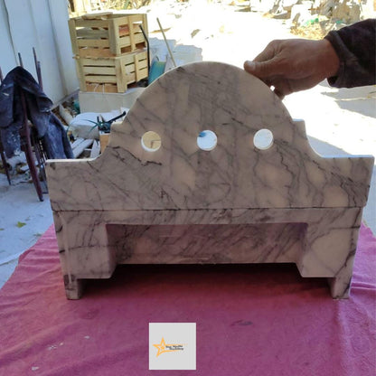 Calacatta Lilac Rectangular Sink, Sink With Faucet Hole Farmhouse Sink Powder Room Sink Calacatta Sink  Hand Carved Marble Sink Washbasin