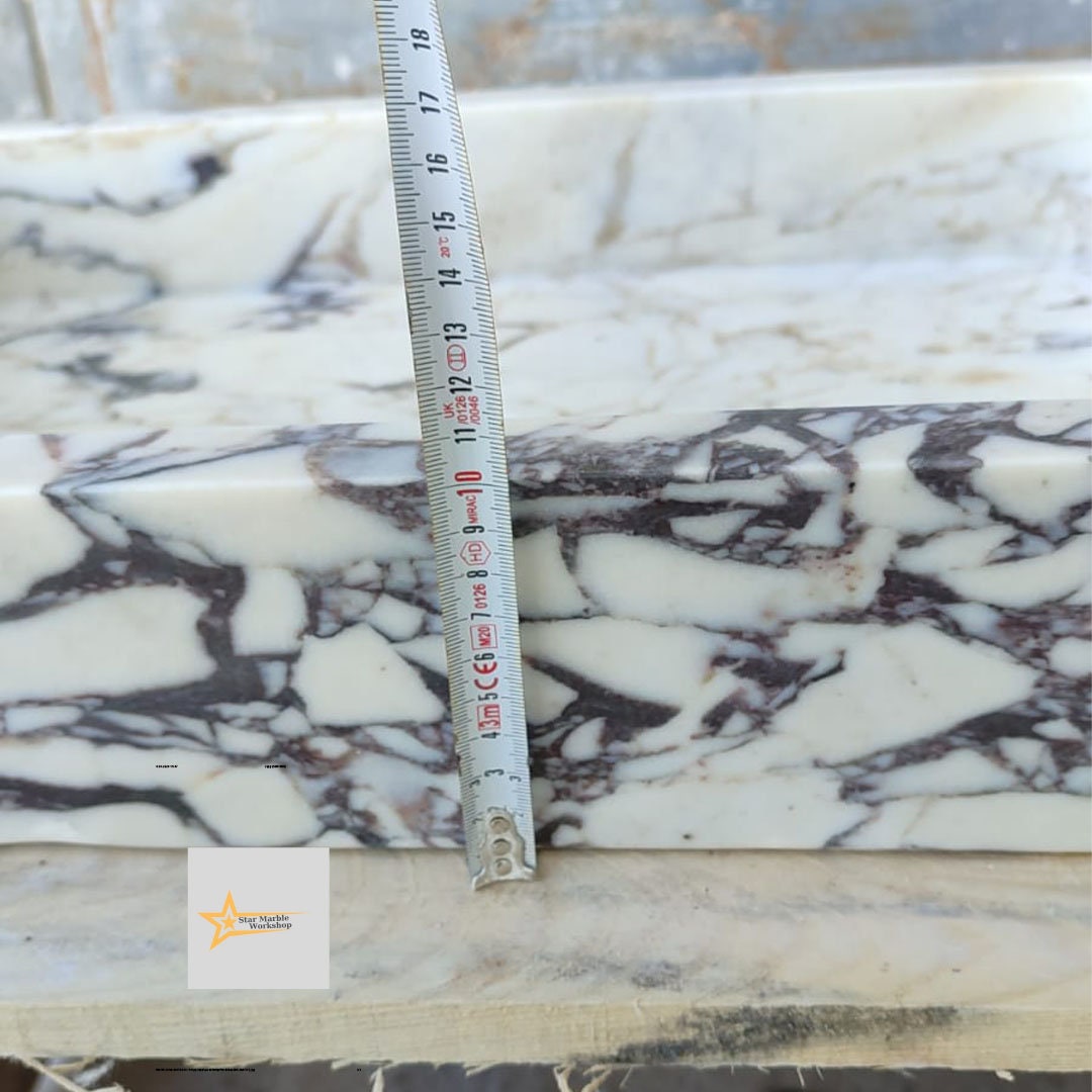 Ready to Ship Calacatta Viola Marble Sink Counter Top Sink Farmhouse Sink Powder Room Sink Calacatta Sink Hand Carved Marble Sink