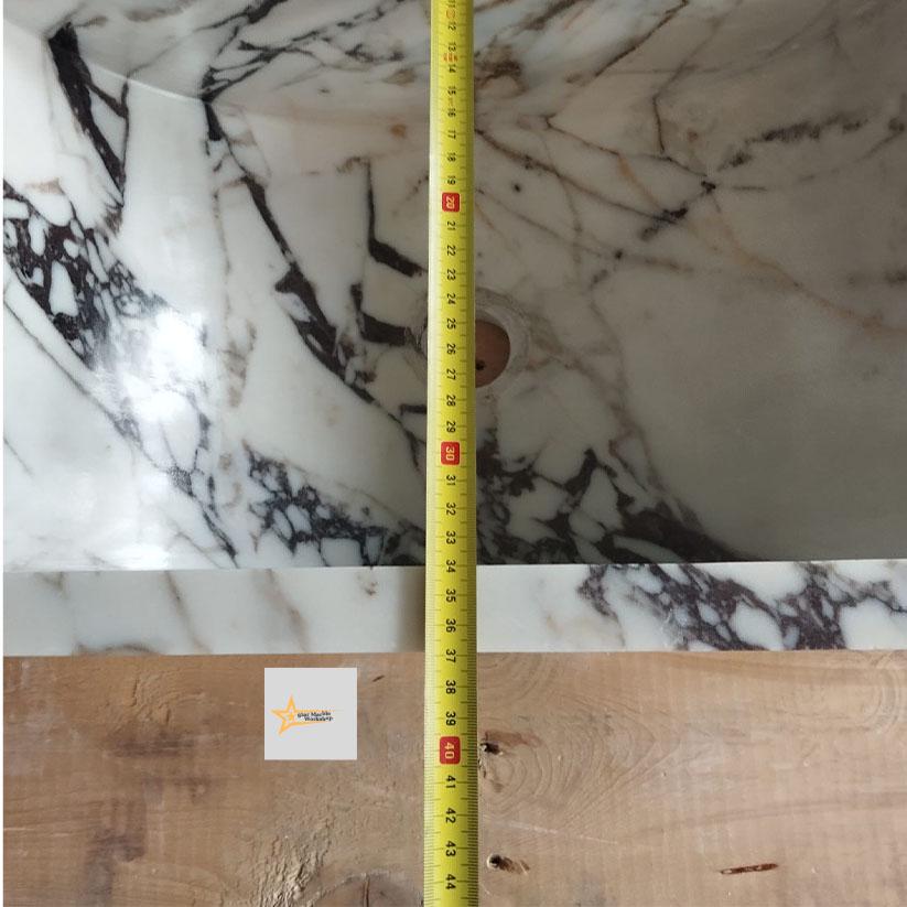 Calacatta Viola Marble Sink Wall Mounted Sink Farmhouse Sink Toilet Room Sink Calacatta Sink Hand Carved Marble Sink Marble Sink