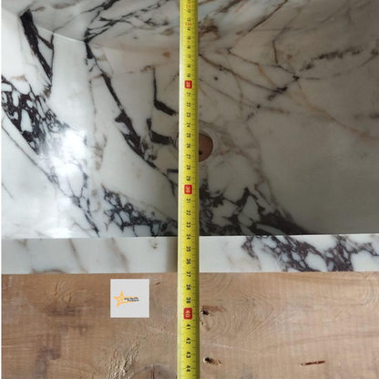 Calacatta Viola Marble Sink Wall Mounted Sink Farmhouse Sink Toilet Room Sink Calacatta Sink Hand Carved Marble Sink Marble Sink