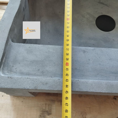 Basalt Black Stone Sink - With Faucet Hole - 100% Natural Stone - Handmade - Stone Sink - Bathroom Design - Wall Mounted Sink