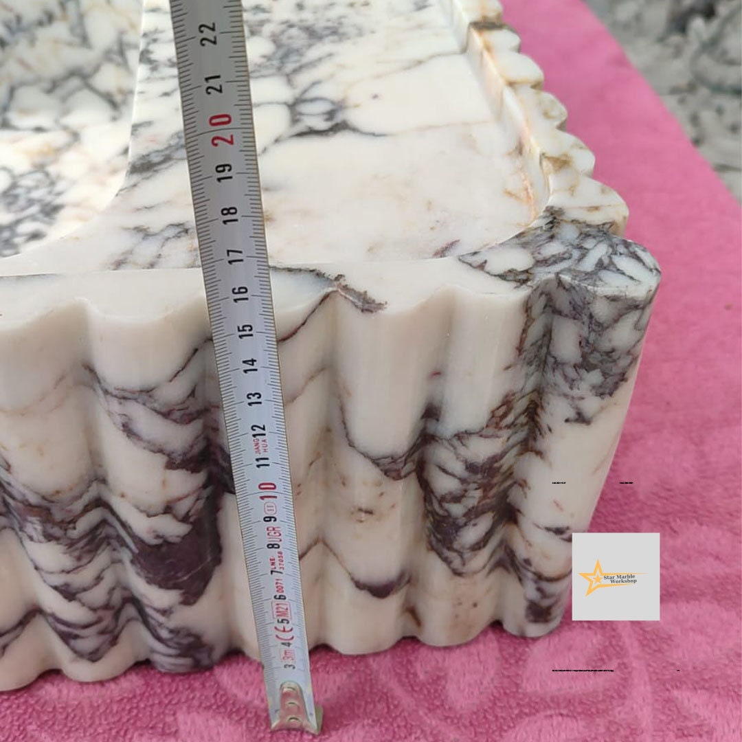Ready To Ship Calacatta Viola Marble Sink Wall Mounted Sink Farmhouse Sink Powder Room Sink Calacatta Sink  Hand Carved Marble Sink