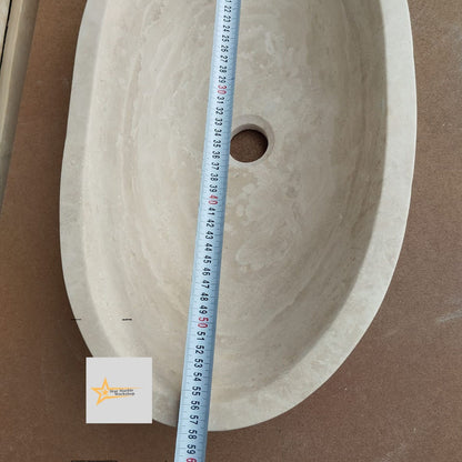 Travertine Farmhouse Sink Ready to Ship Hand Carved Marble Bathroom Powder Room Natural Stone Sink Sink Vanity Vintage Marble Sink