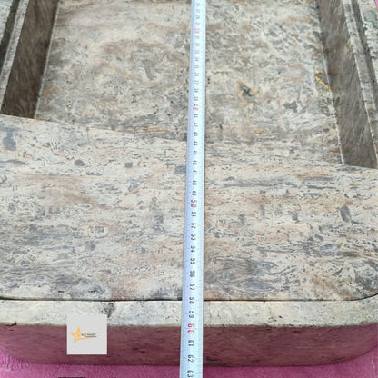 Ready to Ship Silver Travertine Sink Sink with Concealed Drain  Farmhouse Sink Powder Room Sink  Hand Carved Marble Sink Bathroom Sink
