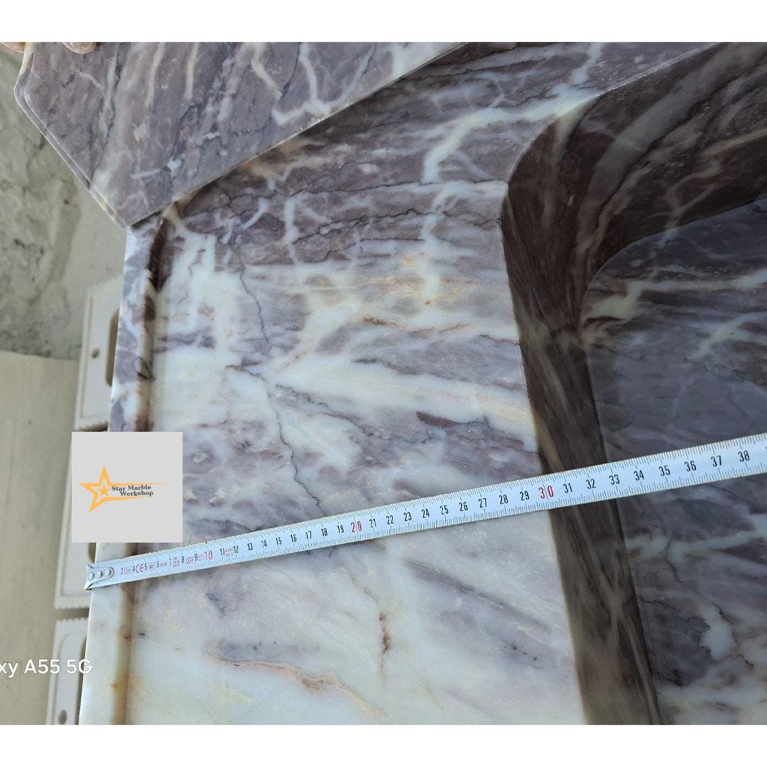 Purple Marble Sink Wall Mounted Sink Farmhouse Sink Toilet Room Sink Hand Carved Marble Sink Counter Top Sink sink for bathroom