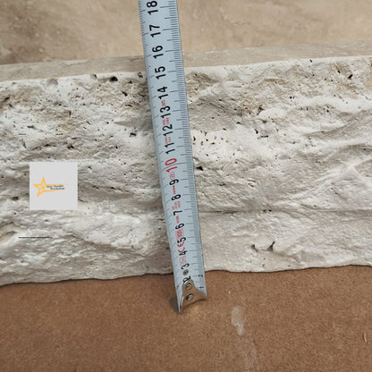 Hand Carved Travertine Marble Sink: Farmhouse Bathroom Vanity (36.2in x 12.5in x 5.9in)