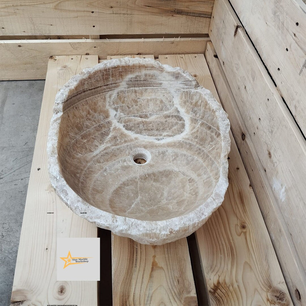 Ready To Ship Onyx Marble Sink Ellipse Sink Farmhouse Sink Powder Room Sink  Countertop Sink  Hand Carved Marble Sink Oval Sink
