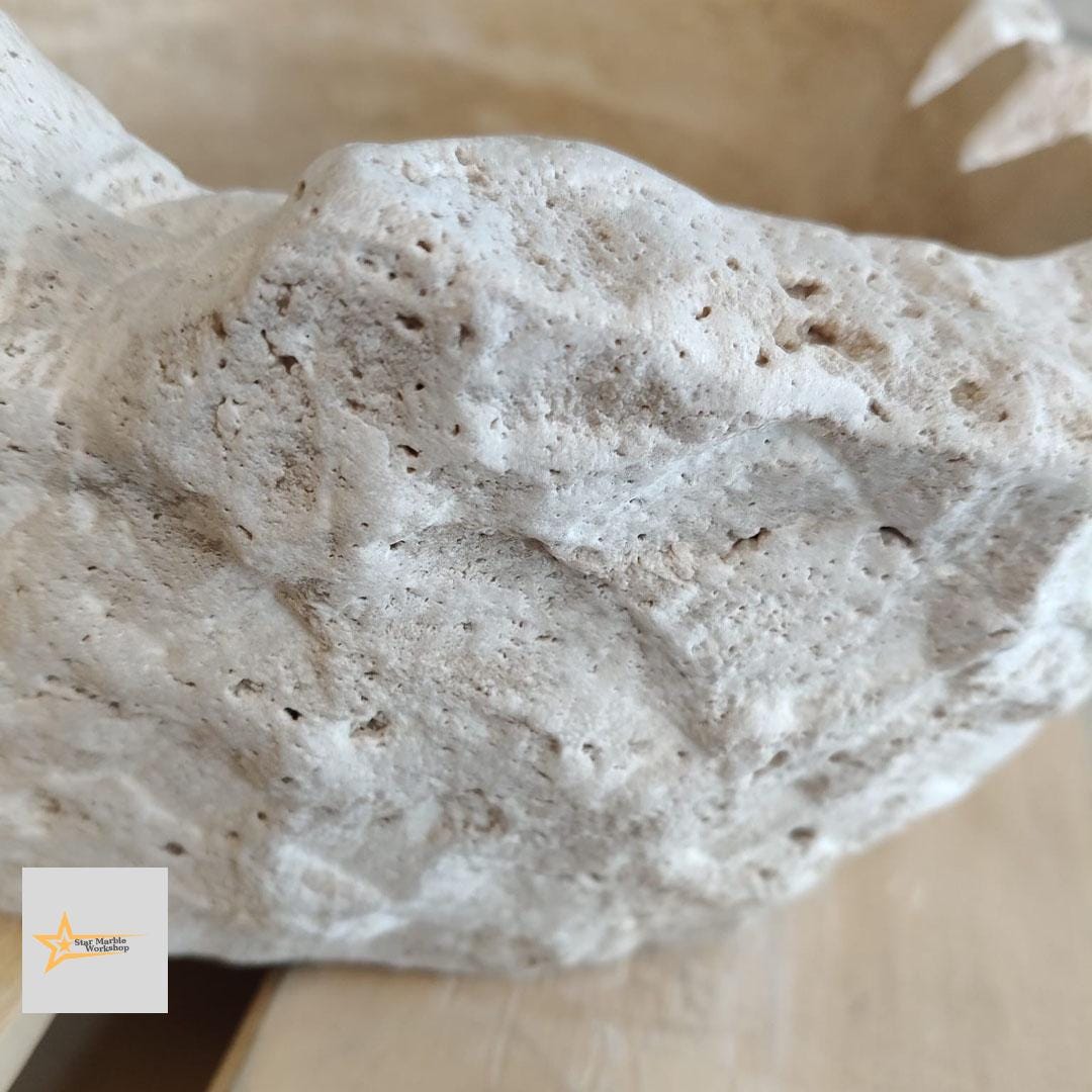 Ready to Ship Travertine Sink Farmhouse Sink Toilet Room Sink Hand Carved Marble Sink Bathroom Sink Natural Stone Sink Shapeless Sink