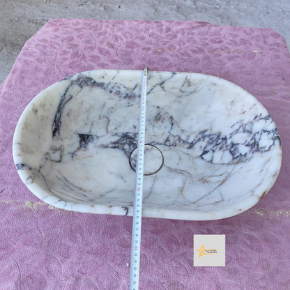 Calacatta Viola Marble Sink  Farmhouse Sink Powder Room Sink Calacatta Sink  Hand Carved Marble Sink Marble Sink Sink vanity