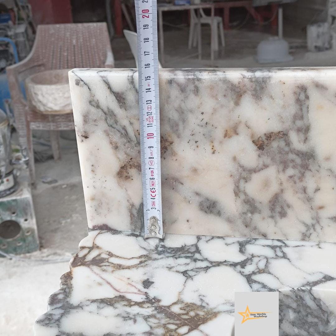 Calacatta Viola Marble Sink Wall Mounted Sink Farmhouse Sink Powder Room Sink Calacatta Sink  Hand Carved Marble Sink