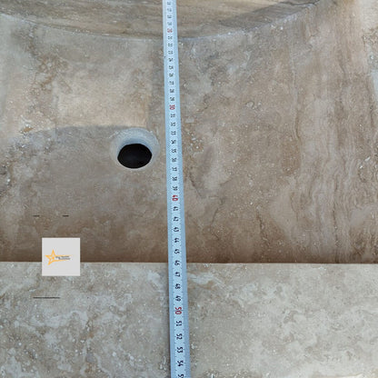 Ready to Ship Travertine  Sink Wall Mounted Sink Farmhouse Sink Powder Room Sink  Hand Carved Marble Sink Bathroom Sink natural stone sink