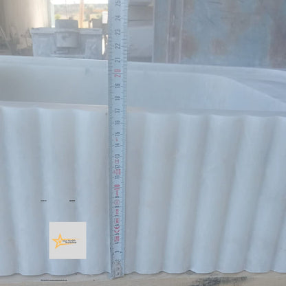 Ready to Ship White Marble Sink Wall Mounted Sink Farmhouse Sink Powder Room Sink Hand Carved Marble Sink Sink vanity