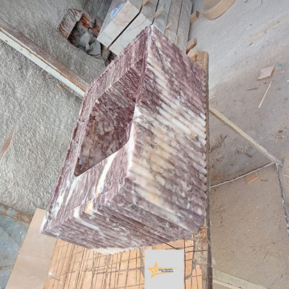 Purple Marble Sink Wall Mounted Sink Farmhouse Sink Toilet Room Sink Hand Carved Marble Sink Counter Top Sink Sink vanity