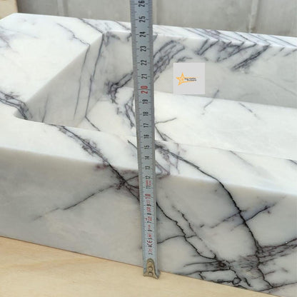Calacatta Lilac Rectangular Sink, Wall Mounted Sink, Farmhouse Sink, Powder Room Sink, Calacatta Sink, Hand Carved Marble Sink, Sink