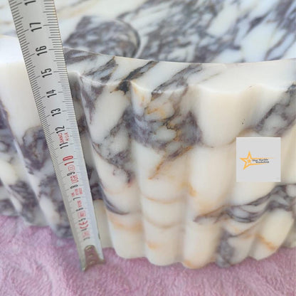 Calacatta Viola Marble Sink Wall Mounted Sink Farmhouse Sink Powder Room Sink  Hand Carved Marble Sink Concealed Drain Sink Sink vanity