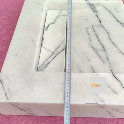 Ready To Ship Calacatta Viola Marble Sink Wall Mounted Sink Farmhouse Sink Calacatta Sink Hand Carved Marble Sink Hidden Drain Wash Basin