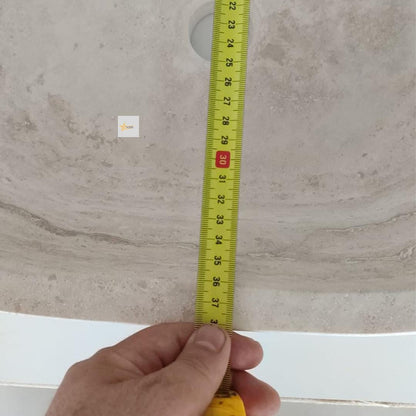 Hand Carved Travertine Marble Sink: Farmhouse Bathroom Vanity