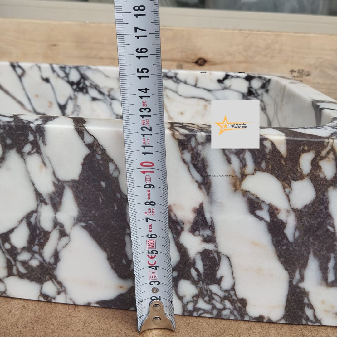 Calacatta Viola Marble Sink  Farmhouse Sink Powder Room Sink Calacatta Sink  Hand Carved Marble Sink Marble Sink Sink vanity