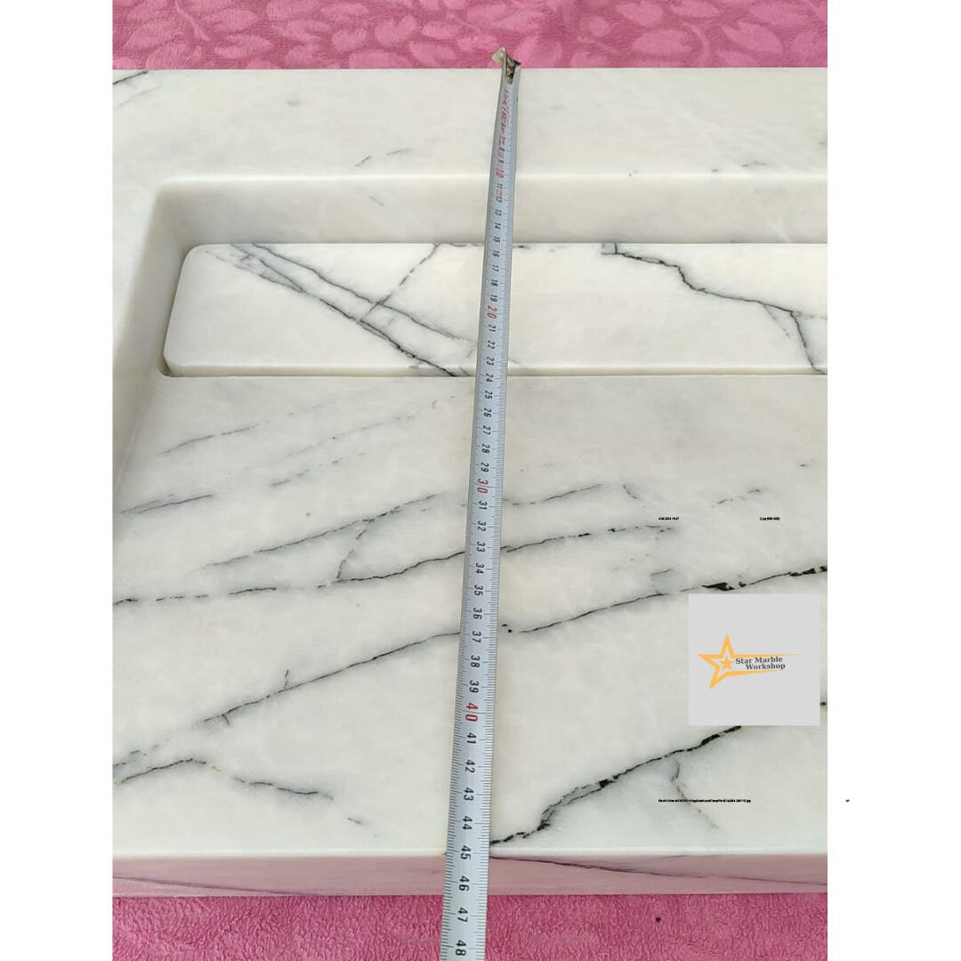 Ready To Ship Calacatta Viola Marble Sink Wall Mounted Sink Farmhouse Sink Calacatta Sink Hand Carved Marble Sink Hidden Drain Wash Basin