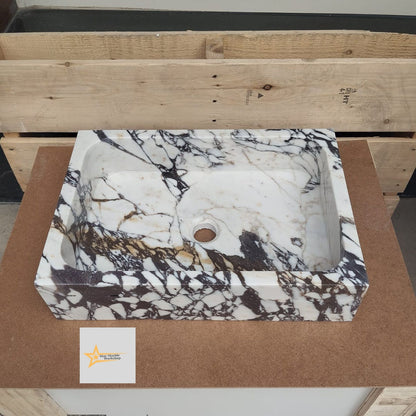 Calacatta Viola Marble Sink  Farmhouse Sink Powder Room Sink Calacatta Sink  Hand Carved Marble Sink Marble Sink Sink vanity