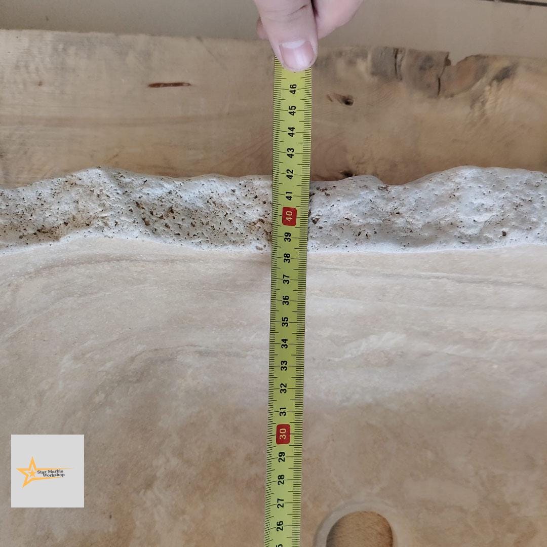 Ready to Ship Travertine Sink Farmhouse Sink Toilet Room Sink Hand Carved Marble Sink Bathroom Sink Natural Stone Sink Shapeless Sink