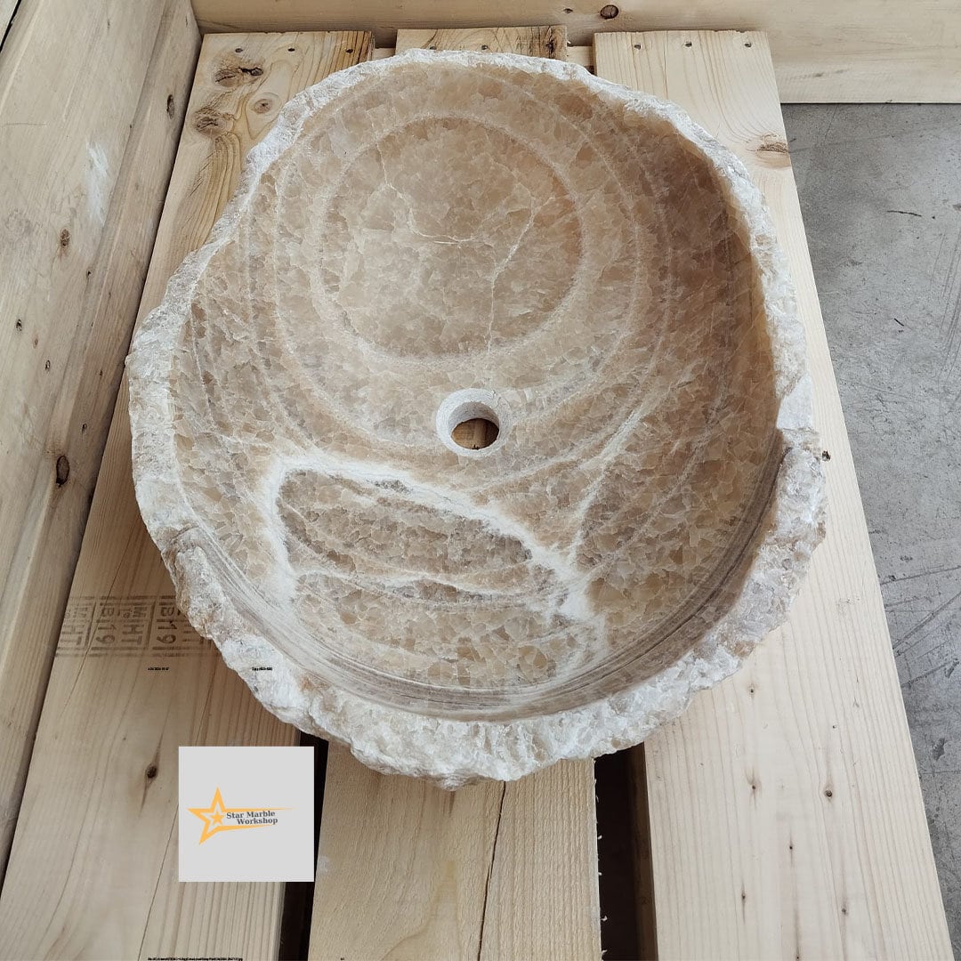 Ready To Ship Onyx Marble Sink Ellipse Sink Farmhouse Sink Powder Room Sink  Countertop Sink  Hand Carved Marble Sink Oval Sink