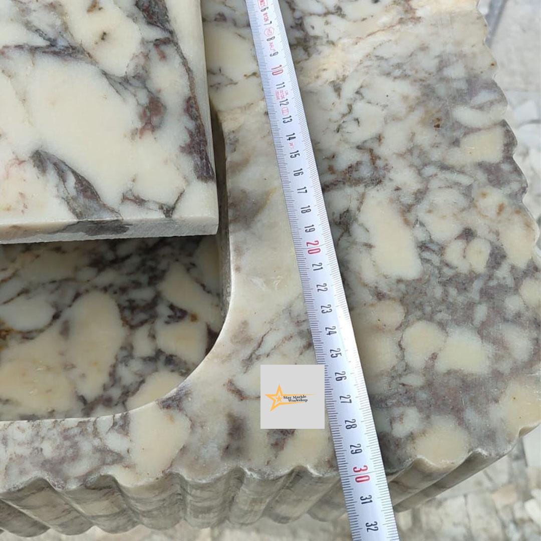 Calacatta Viola Marble Sink Wall Mounted Sink Farmhouse Sink Powder Room Sink Calacatta Sink  Hand Carved Marble Sink