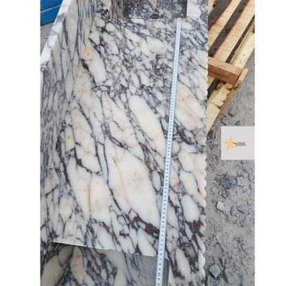 Handmade Calacatta Viola Marble Double Sink – Luxury Bathroom Basin, Wall-Mounted or Countertop Natural Stone Vanity