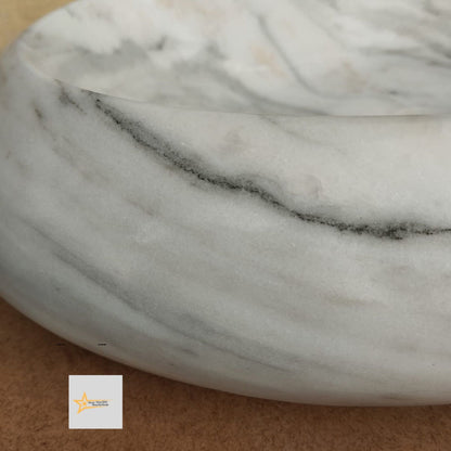 Ready to ship Carrera White Marble Ellipse Sink Farmhouse Sink Powder Room Sink Countertop Sink Hand Carved Marble Sink Sink vanity