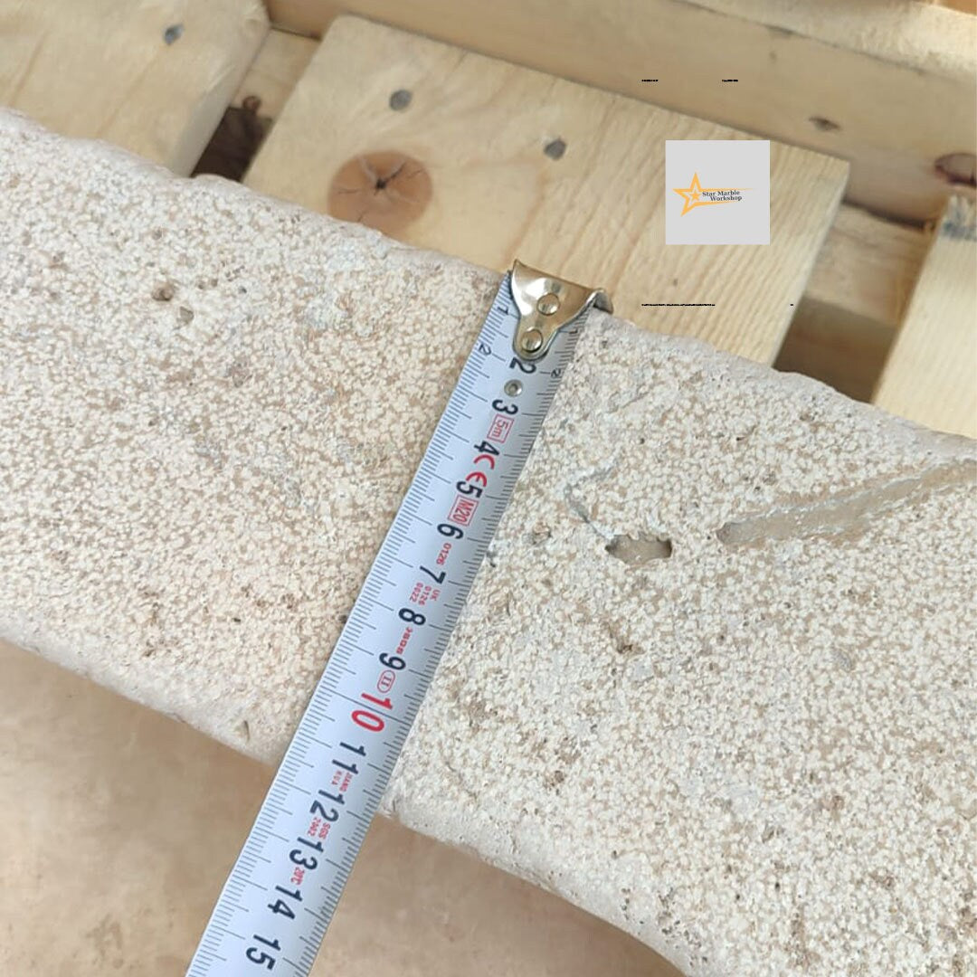 Ready to Ship Travertine Sink Wall Mounted Sink Farmhouse Sink Powder Room Sink Calacatta Sink Hand Carved Marble Sink Bathroom Sink