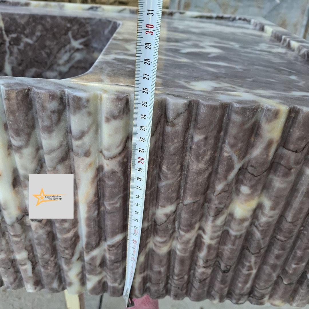 Purple Marble Sink Wall Mounted Sink Farmhouse Sink Toilet Room Sink Hand Carved Marble Sink Counter Top Sink sink for bathroom