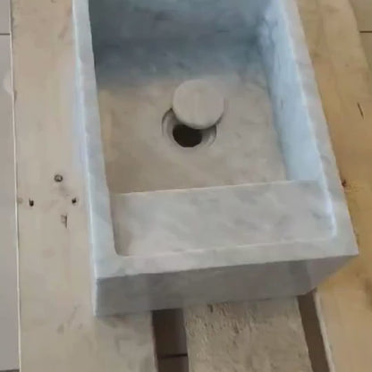 Gray Marble Wall-Mounted Sink